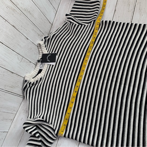 The Upside Boo Organic Cotton Striped Knit Crew Neck  Sweater Pullover Large - Picture 10 of 12